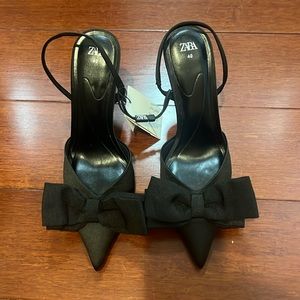 Zara Slingback Heels with Bow